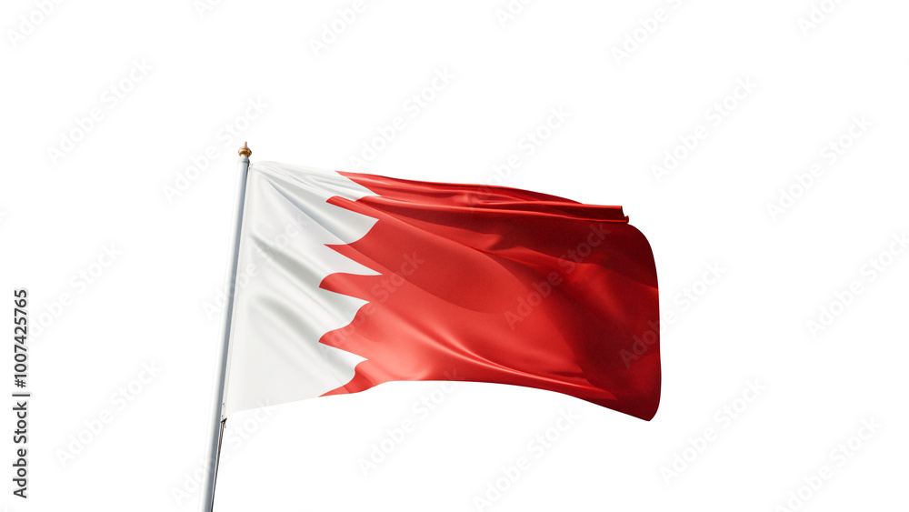 flag of bahrain on a transparent background, waving in the wind ...