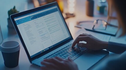 Poster - Woman Working on Laptop