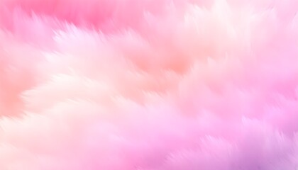 Wall Mural - Dreamy feathered clouds in soft pink, white, and pastel hues of peach, magenta, and violet creating a serene and ethereal atmosphere