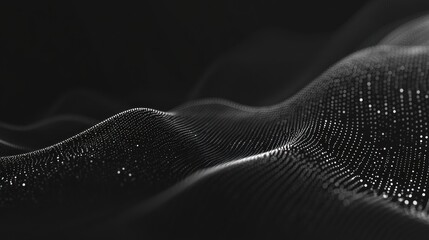 Poster - abstract black and white digital wave