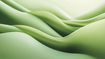 Poster - abstract green waves