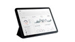 © NansiPhoto - Digital tablet displaying monthly sales report on white background