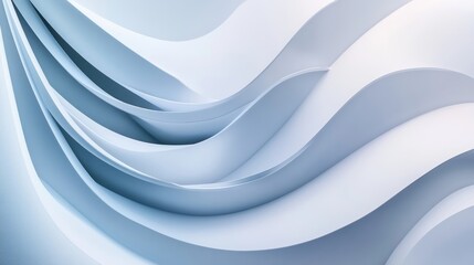 Poster - Abstract Blue and White Wavy Background