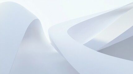 Poster - Abstract White Shapes with Smooth Curves and Soft Lighting
