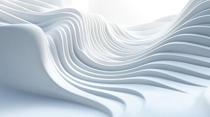 Poster - Abstract White Wave Background