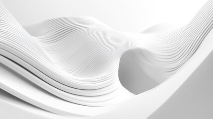 Poster - Abstract White Curved Lines and Shapes