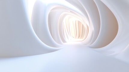 Poster - Abstract White Tunnel