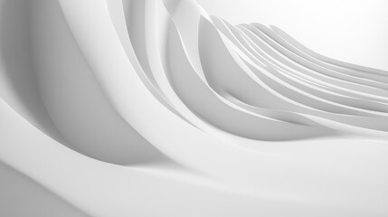 Poster - Abstract White 3D Curved Pattern