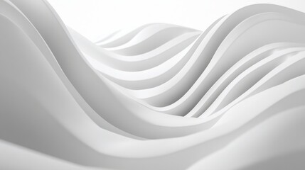 Poster - Abstract White Wave Pattern