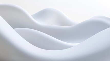 Poster - Abstract White Waves Background