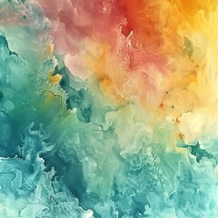 Canvas Print - Abstract Ink Painting with Flowing Colors