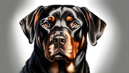 Poster - Elegant Bullmastiff Pencil Drawing in Bold Black Strokes on a Crisp White Canvas