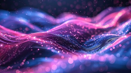 Poster - Abstract Purple and Blue Waves with Lights