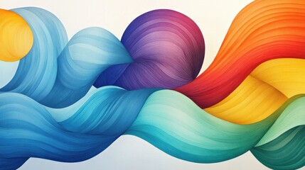 Poster - Vibrant Abstract Waves in Bold Colors and Fluid Forms