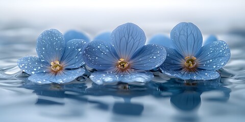 Poster - a group of blue flowers

