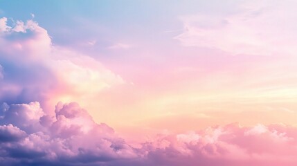 Wall Mural - Soft Pastel Sky with Wispy Clouds at Dusk