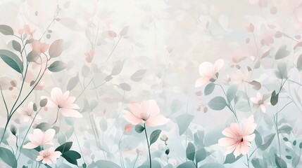 Wall Mural - Soft Floral Background with Delicate Colors