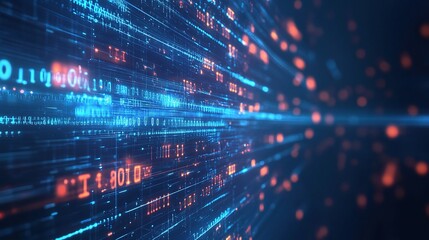 Poster - Abstract Data Flow Background with Digital Elements