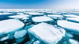 Arctic Sea Ice Landscape   Drifting Ice Floes in Turquoise Water
