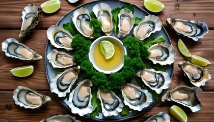 Wall Mural - oysters on a table setting