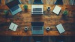 © frank29052515 - Modern Workspace Setup with Laptops and Stationery