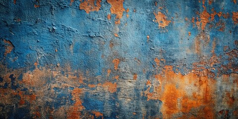 Wall Mural - A weathered surface with peeling paint revealing layers of color, a testament to time's relentless passage.