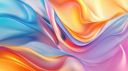 Wall Mural - Colorful Abstract Flowing Patterns in Soft Hues