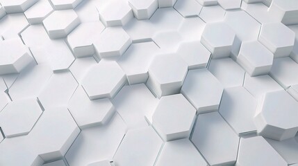 Poster - Abstract Hexagonal Pattern in White Tones