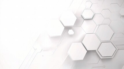 Poster - Abstract White Hexagonal Background Design