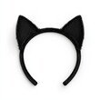 © bajita111122 - A black cat ears headband clipart, Halloween costume accessory, cute style, soft black fur, isolated on white background