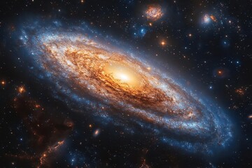 Wall Mural - majestic galaxies twinkle in the cosmic expanse filled with planets and stars inviting viewers to ex