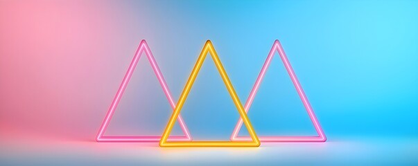 Poster - Vibrant Neon Geometry - Bold Shapes Illuminated with Emotional Intensity and Soft Ambiance Perfect for Modern Art and Design Projects