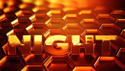 Poster - Glowing Hexagonal Patterns with Night Theme