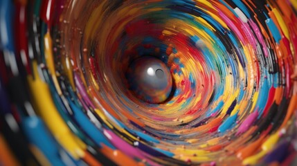 Abstract Colorful Swirls with a Sphere in the Center