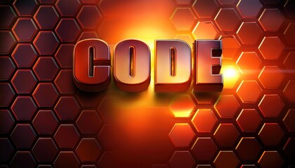 Poster - Code Theme Graphic with Hexagonal Background