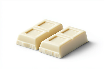  Of two white chocolate bars, isolated, white background. AI generation.
