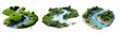 © M.Bilal - Set of miniature green landscapes isolated on transparent background