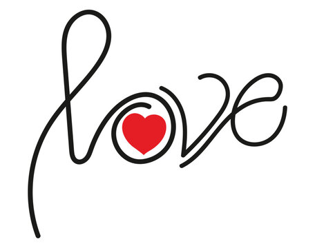 Romantic typography love red heart shape continuous line art hand drawing vector illustration.Calligraphy heart signs, relationship, romance, words love symbol design.
Valentine heart love passion
