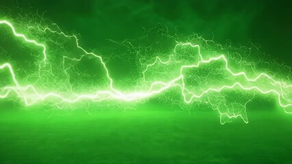 Poster - green screen chroma key lightning strike visual effects element, perfect for fantasy video games, mo