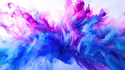 Wall Mural - a bright explosion of blue and pink colors on a white background. the colors are bright and bold. th