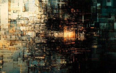Poster - Abstract digital art featuring intricate patterns and contrasting colors, evoking a sense of depth and complexity.