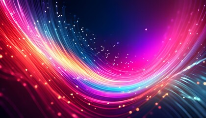 Wall Mural - Vibrant Wave of Light in Red, Blue, and Yellow: A Dynamic Display of Energy and Movement Evoking Excitement and Wonder