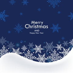 Wall Mural - Vector of Christmas snowflakes on blue background for winter season