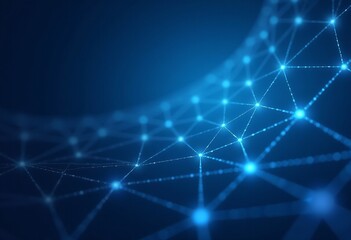 Poster - Dynamic Digital Network: Abstract Art with Vibrant Colors and Moving Dots, Representing Connectivity and Technology