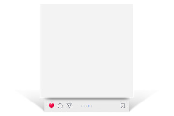 Wall Mural - social media post interface mockup with shadow. social media mobile app page template design for use