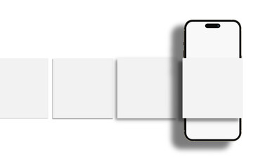 smartphone mockup with social media post interface mockup. social media mobile app page template des