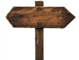 Leinwandbilder - Wooden sign isolated on white background.