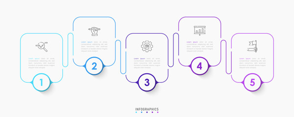 Wall Mural - Vector Infographic label design template with icons and 5 options or steps. Can be used for process diagram, presentations, workflow layout, banner, flow chart, info graph.