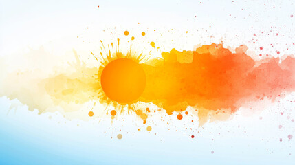 Poster - Watercolor splatters in yellow, orange and red.