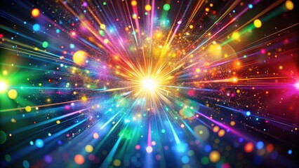 Wall Mural - colorful particles burst and flash light abstract background, particles, burst, flash, light, abstra